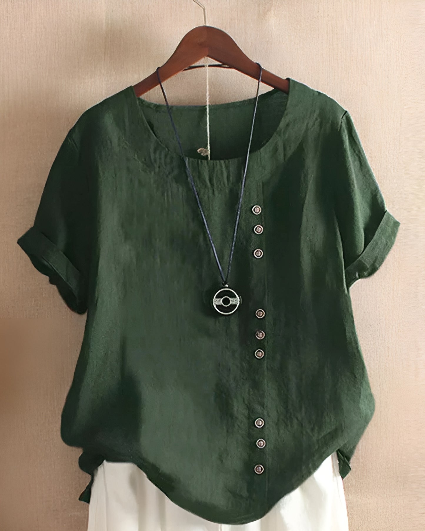 Beatriz™ | Camiseta de Verano con Botonadura Asimétrica