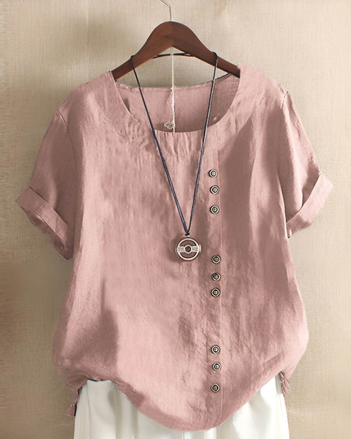 Beatriz™ | Camiseta de Verano con Botonadura Asimétrica