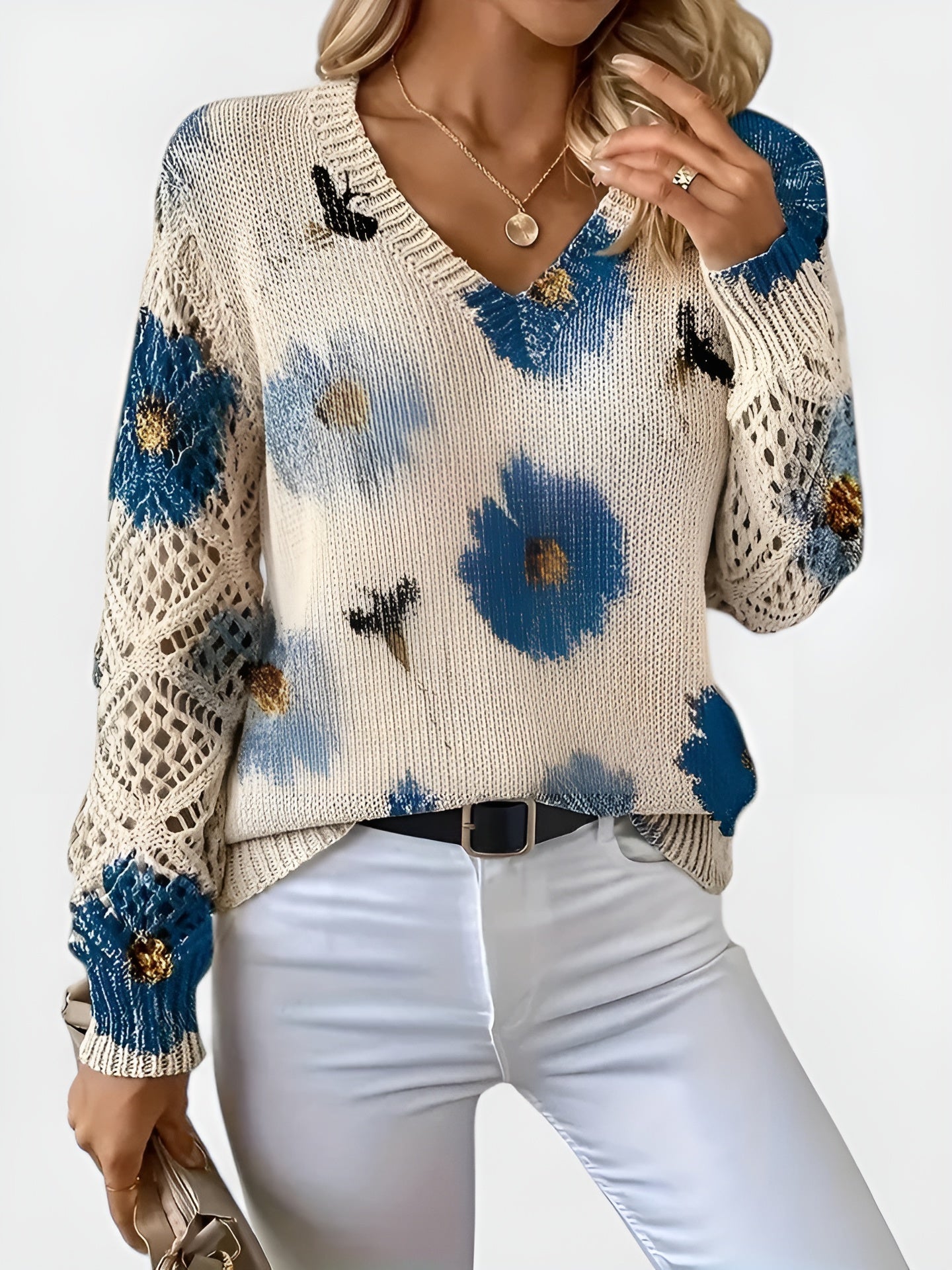 Lourdes™ | Suéter Elegante con Flores