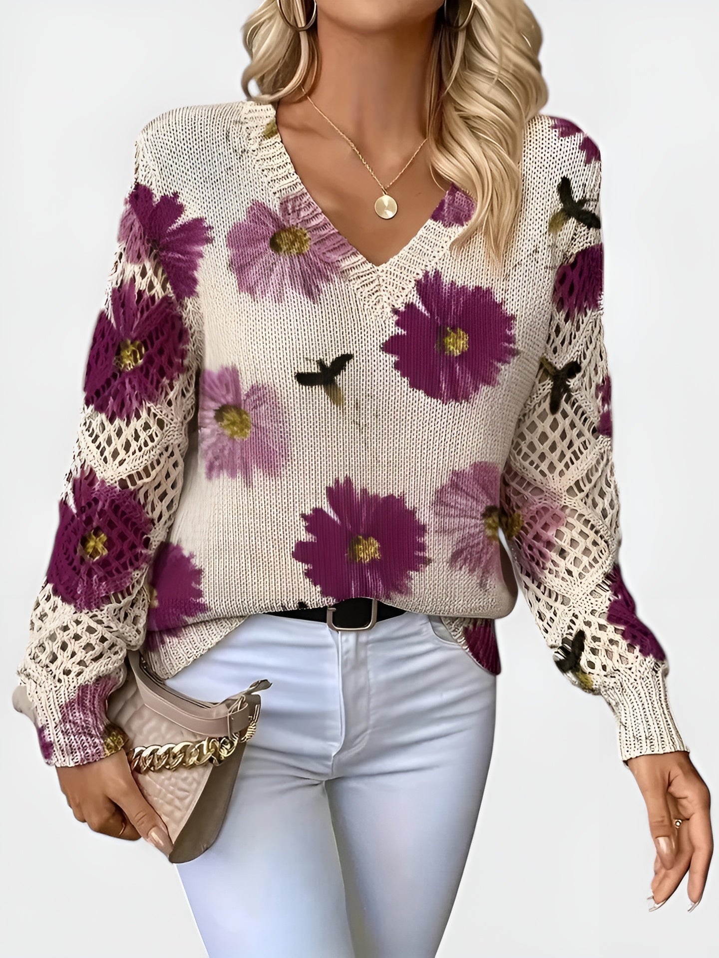 Lourdes™ | Suéter Elegante con Flores