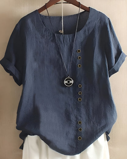 Beatriz™ | Camiseta de Verano con Botonadura Asimétrica