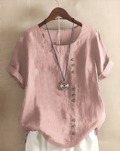 Beatriz™ | Camiseta de Verano con Botonadura Asimétrica