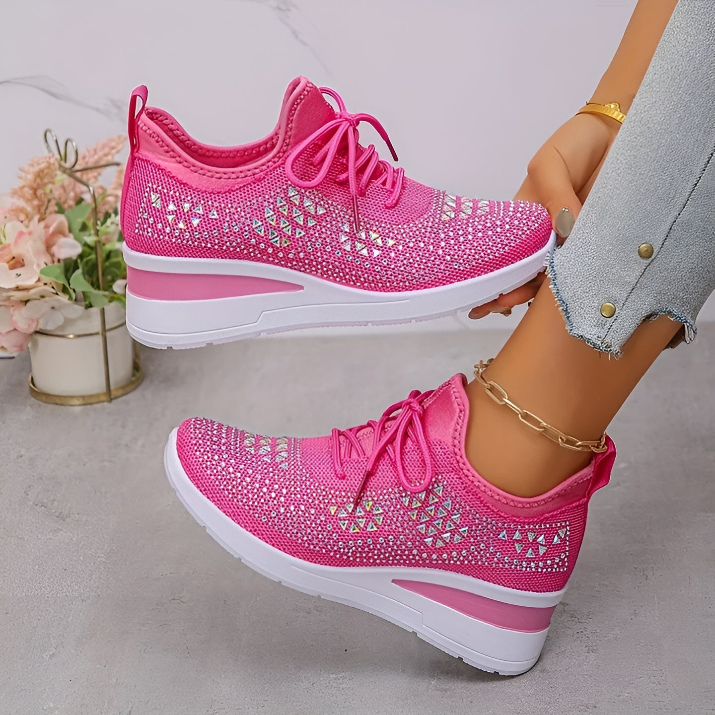 Mariana™ | Zapatillas ortopédicas ligeras con toque brillante