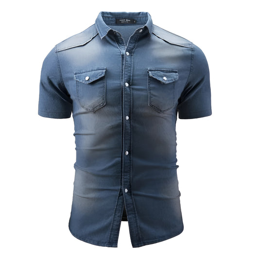 Rafael™ | Camisa de Mezclilla Atemporal de Manga Corta