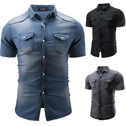 Rafael™ | Camisa de Mezclilla Atemporal de Manga Corta
