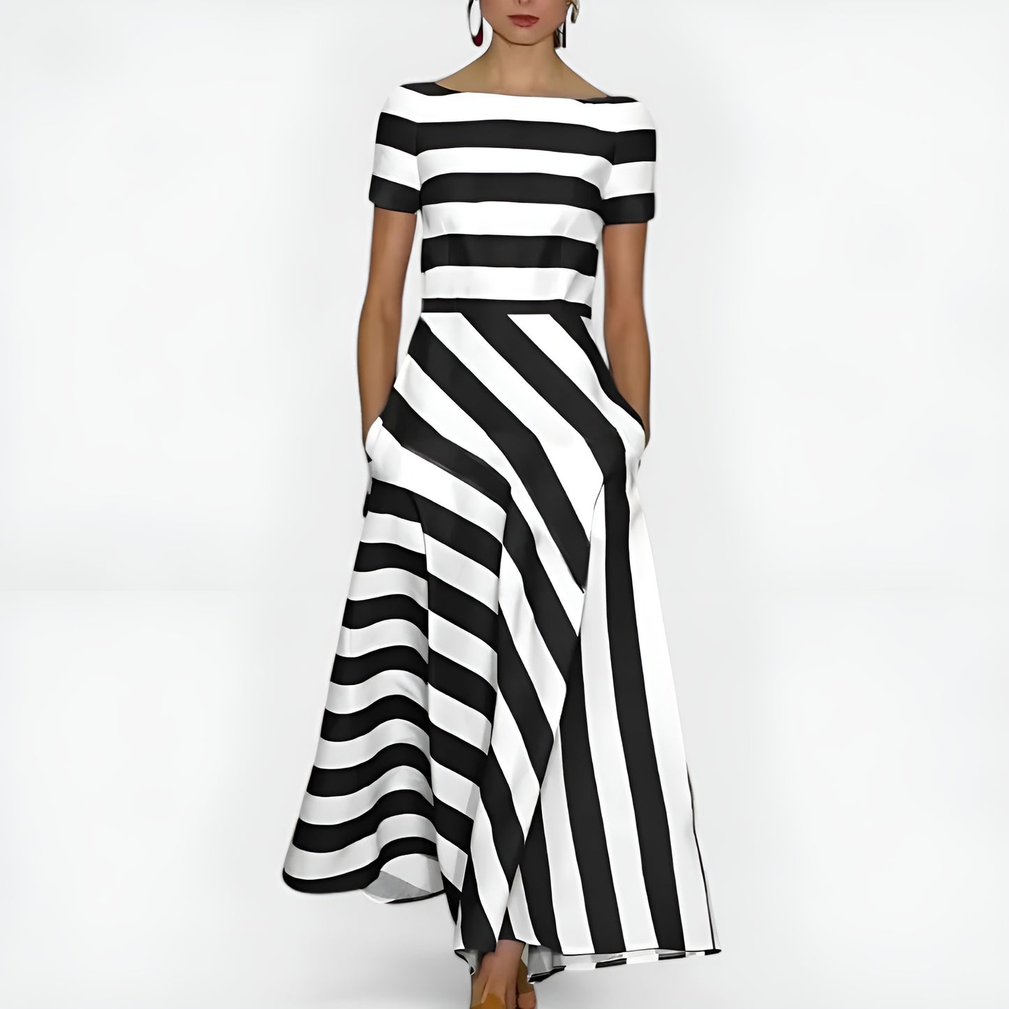 Valeria™ | Vestido de rayas – Estilo y comodidad en cada paso